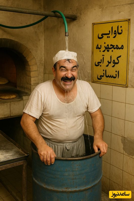 خلاقیت خنده‌دار و تحسین برانگیز شاطر اهوازی برای فرار از گرمای 51 درجه حماسه ساز شد/ تنها راه تو این گرما همینه و بس!