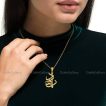 گردنبند نقره اسم بهزاد سایز 2 پلاک نقره عیار 925 با آبکاری طلا و زنجیر استیل رنگ ثابت 3