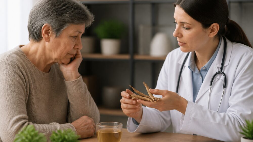فنجان آب گرم کنار دستگاه بخور ملایم روی میز در اتاقی آرام