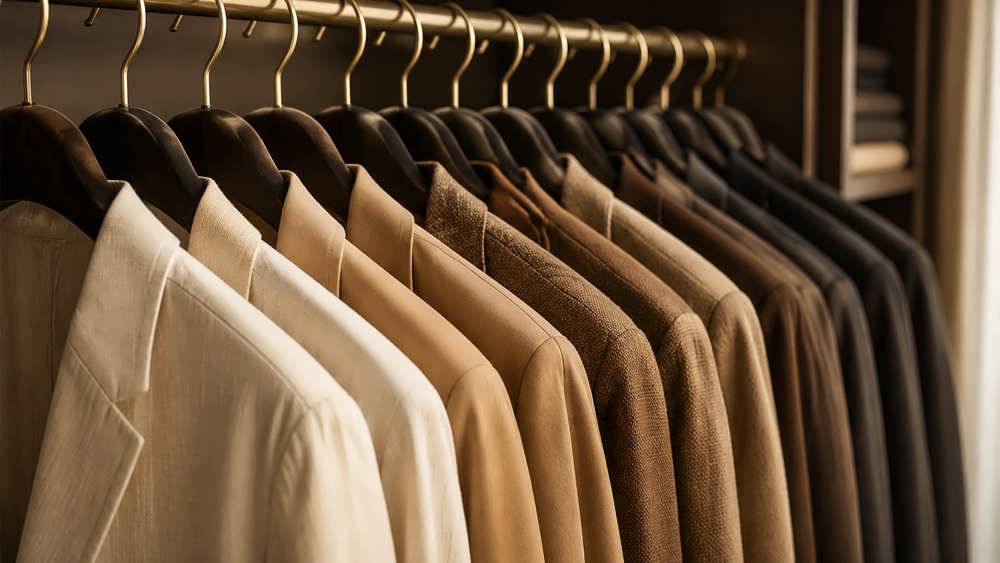چوبلباسیهای یکشکل و لباسهای دستهبندیشده بر اساس طیف رنگی در کمد
