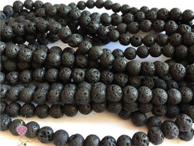 گردنبند سنگی مردانه (سنگ لاوا + سنگ چشم ببر) از بالا