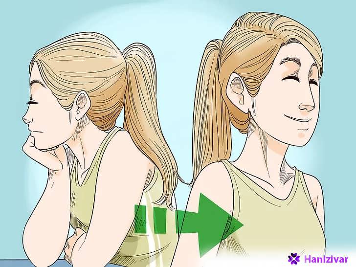 تغییر حالت چهره زن از ناراحتی و تنش به آرامش و لبخند