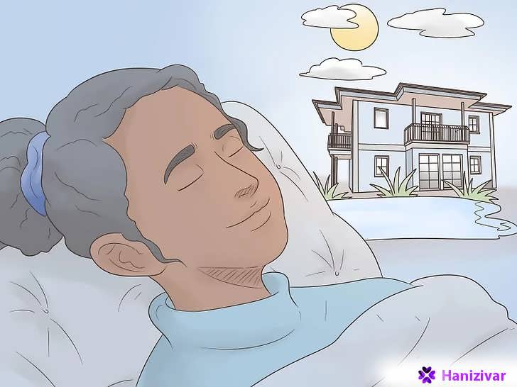 زنی در حال خواب با تجسم یک خانه آرام و زیبا